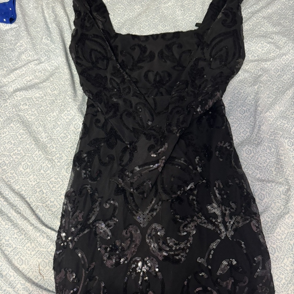 Stunning Black Sequin Evening Gown